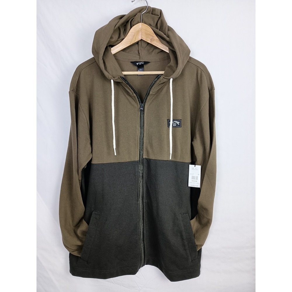 Billabong Hoodie Men's size Medium Full Zip  Abner Long Sleeve Brown Dark Brown